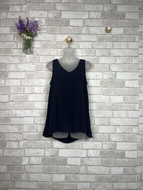 CLEARANCE!! A Byer Semi-Sheer Navy Blue Blouse Top